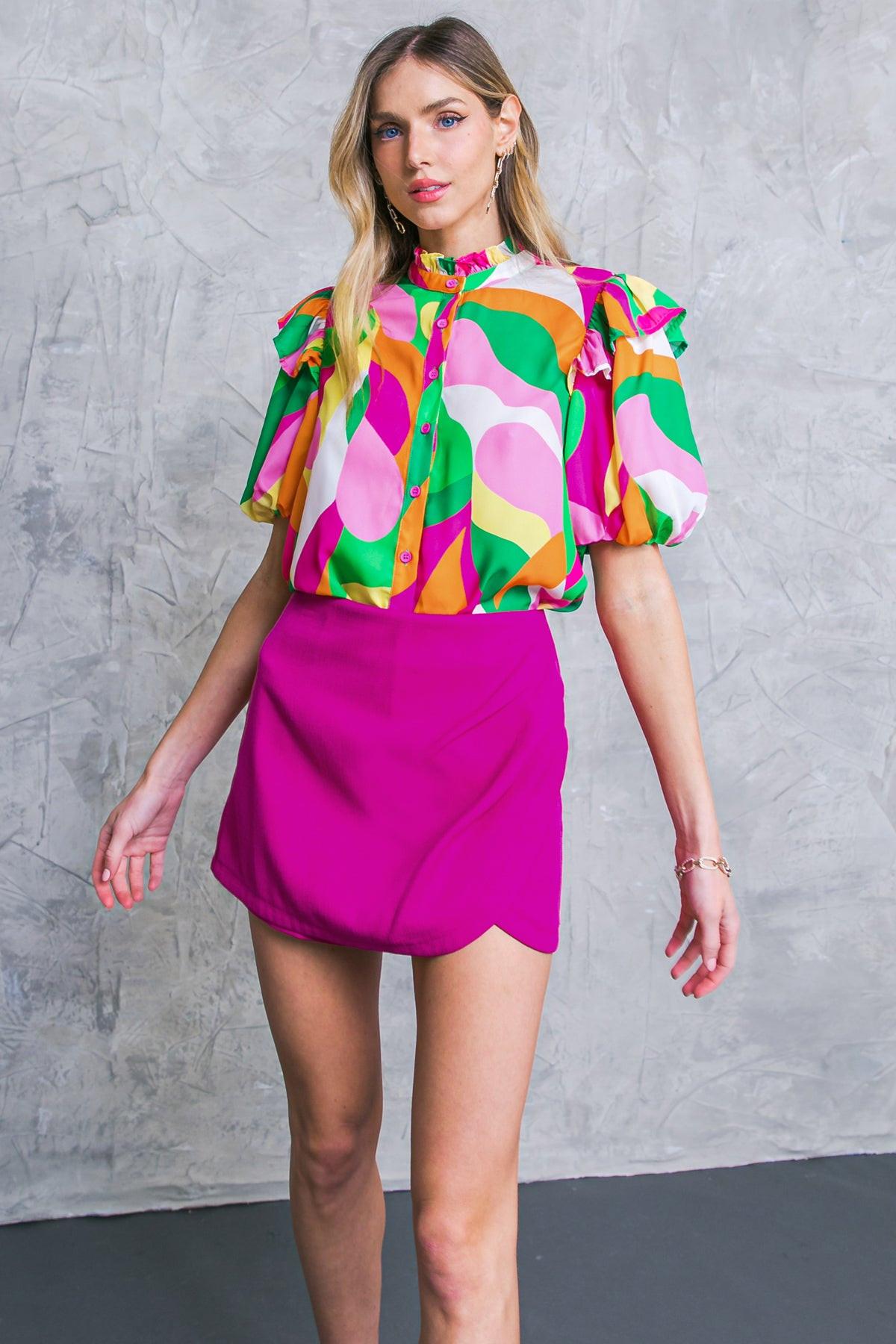 MAKE THEM PROUD WOVEN TOP.