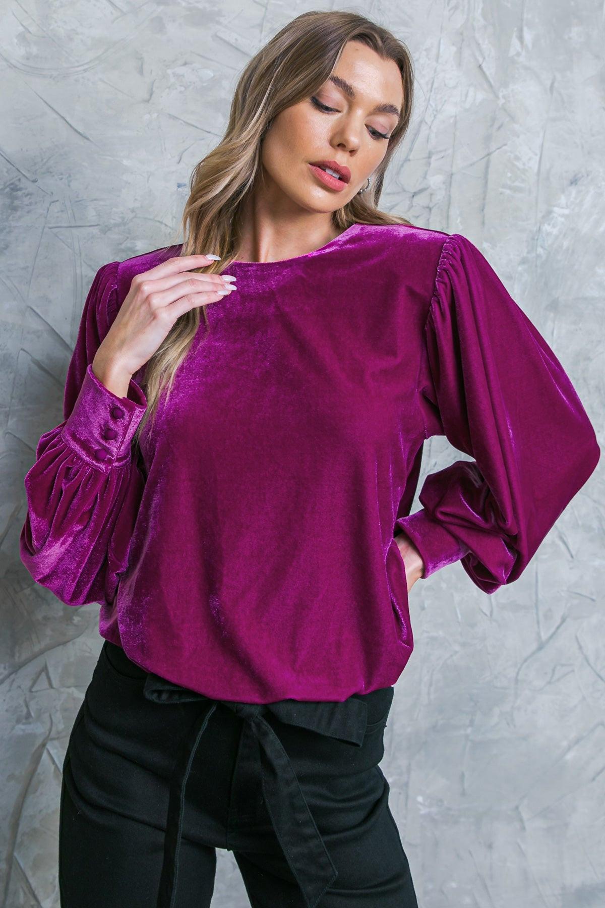 IT'S YOUR TIME VELVET TOP.