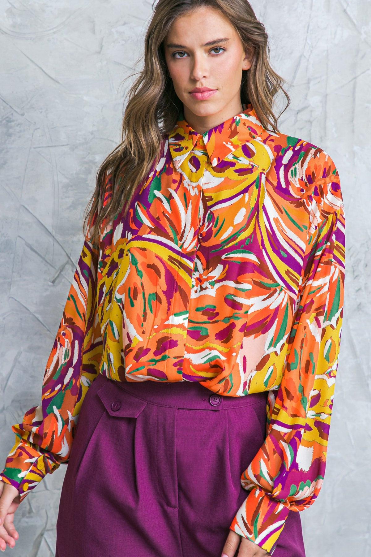 FAMOUS BEHAVIOR WOVEN TOP.