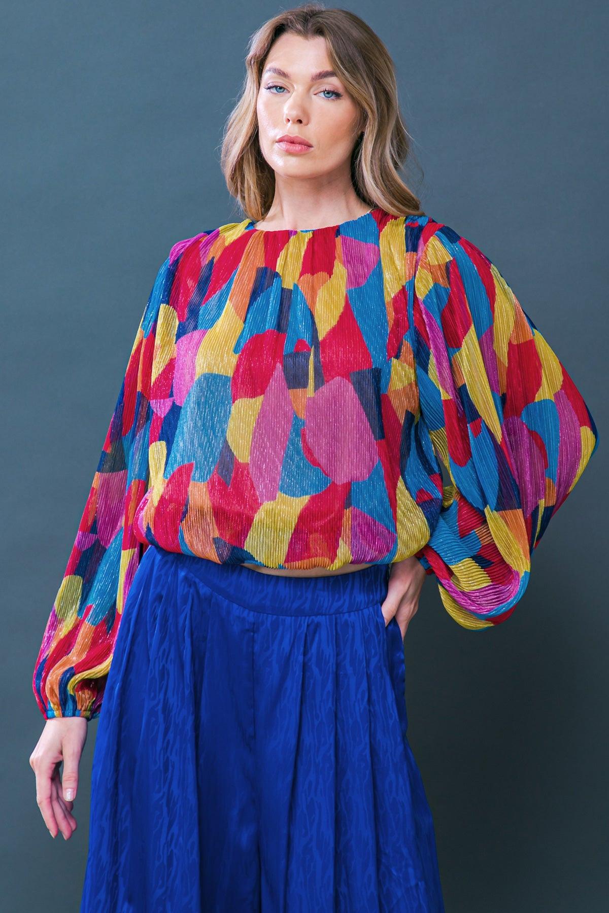 FEELING DELIGHTFUL WOVEN TOP.