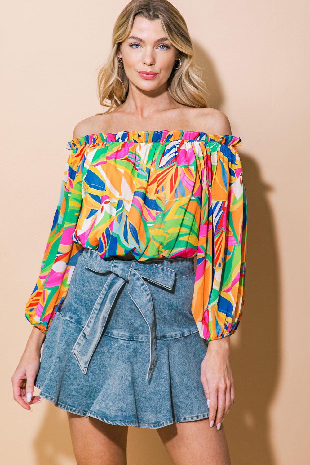 ENTERTAIN ME WOVEN TOP.