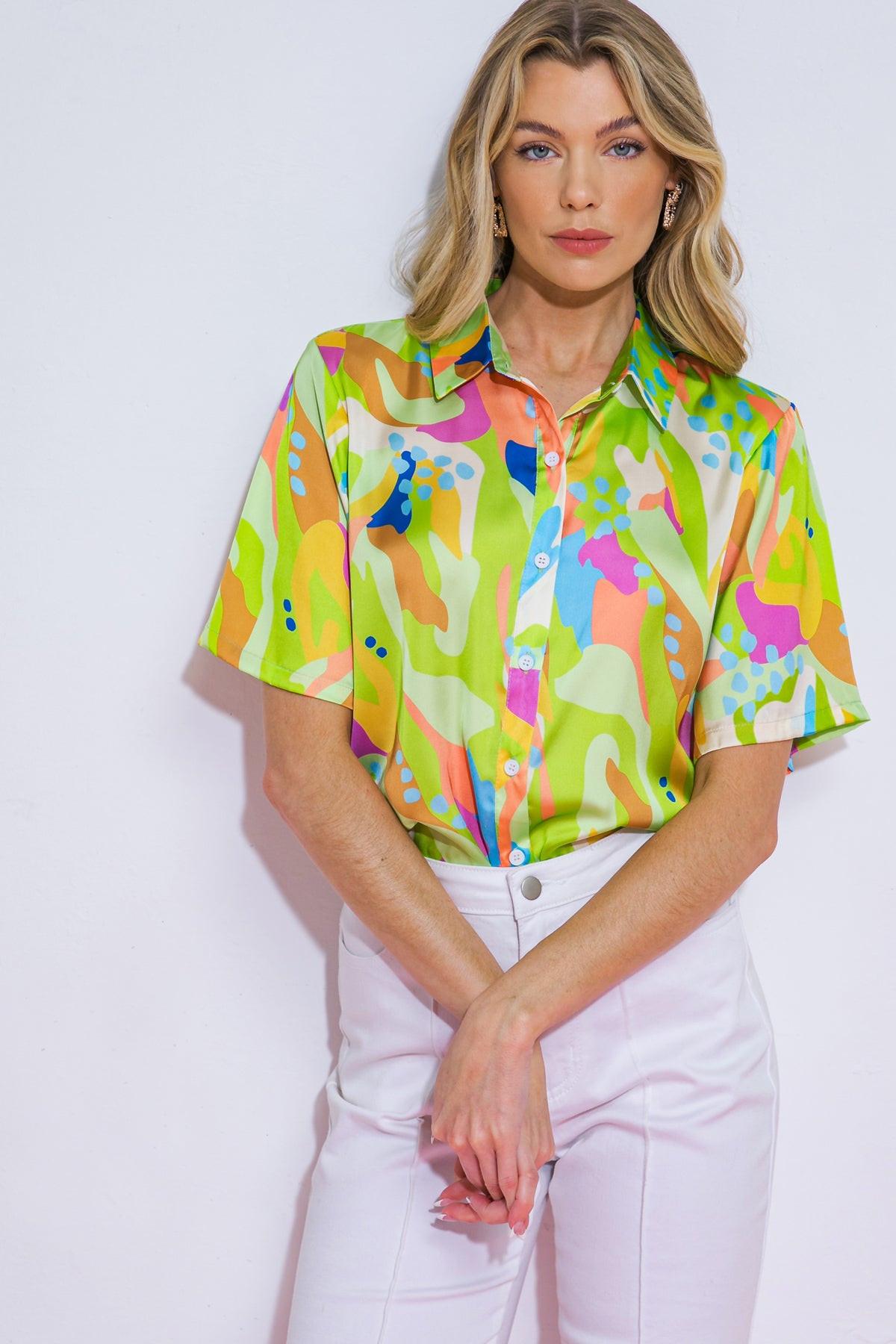 UP FOR ANYTHING WOVEN TOP.
