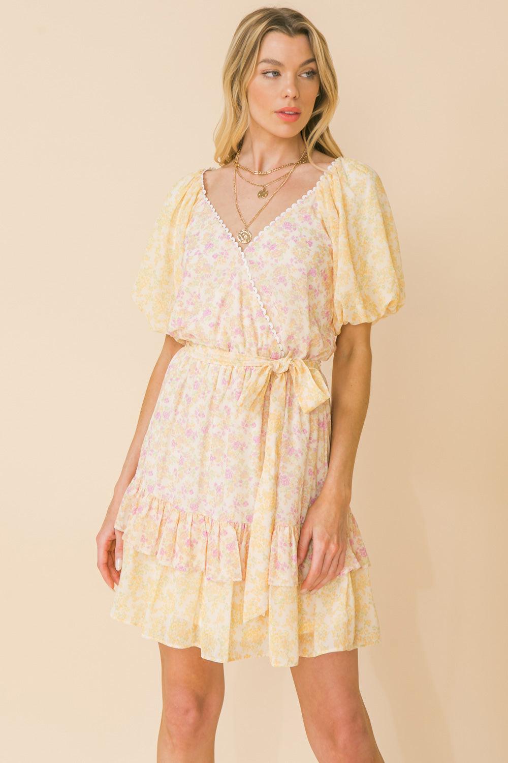 TRUE TREND WOVEN MINI DRESS.