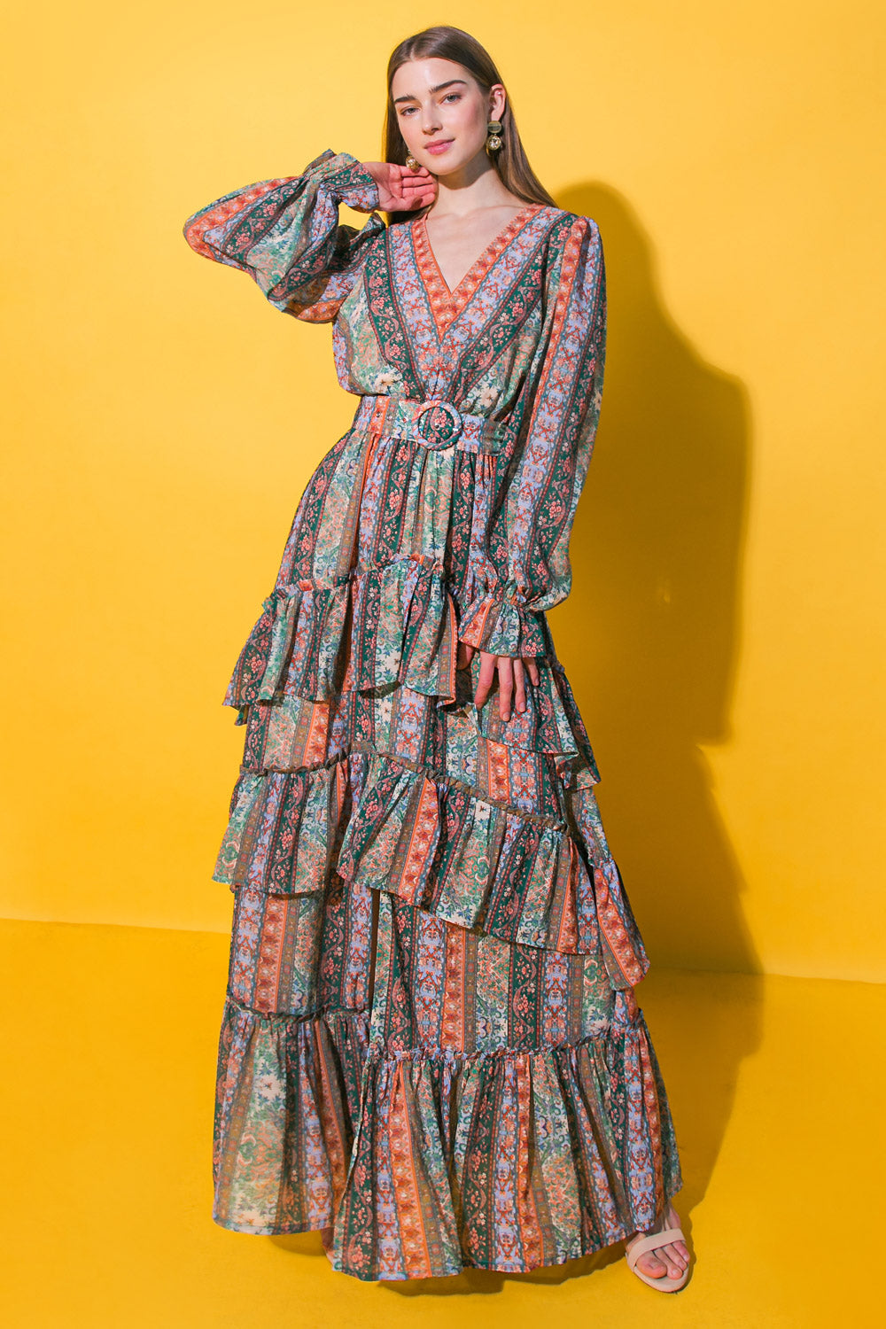 WORK OF ART WOVEN MAXI DRESS