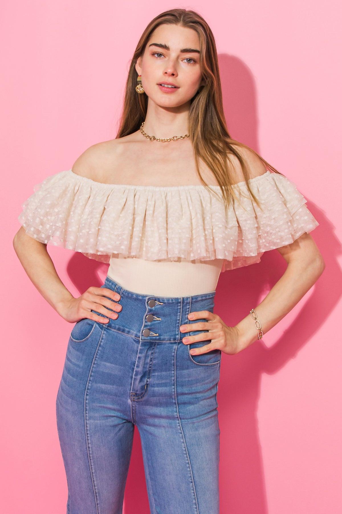 COVER GIRL TULLE BODYSUIT.