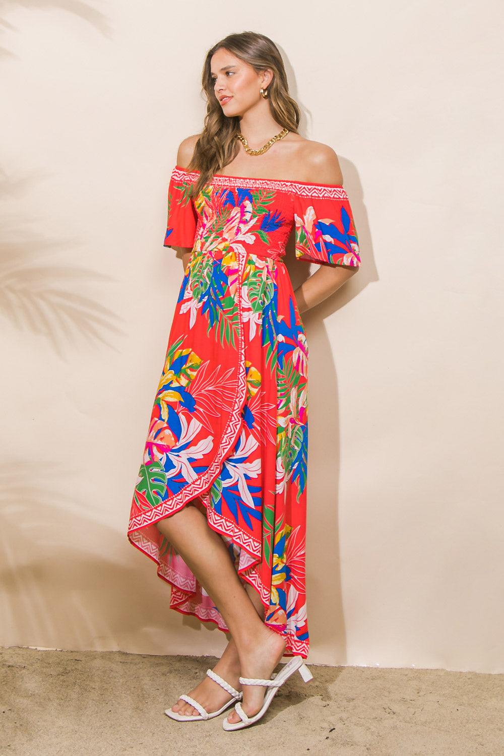 jealous tomato off the shoulder dress Cover Me Up Hi-lo Dress
