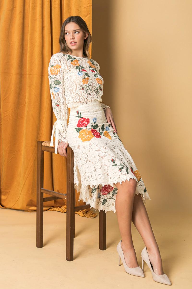 EMBROIDERED LACE TOP l FLYING TOMATO  Flying Tomato