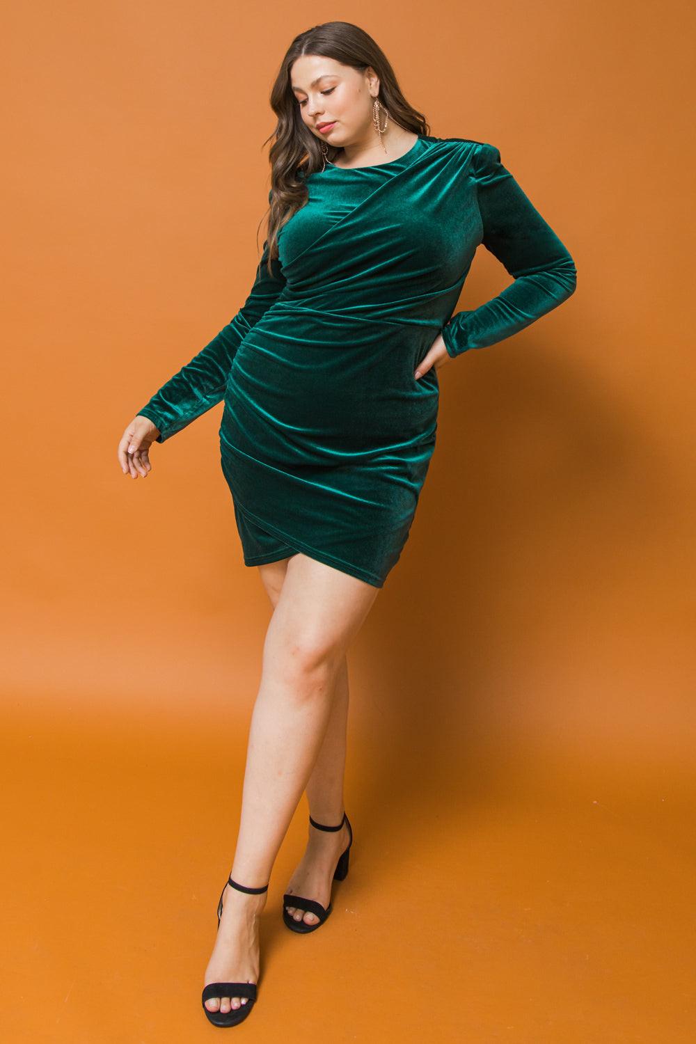 I'M ENCHANTED VELVET MINI DRESS.