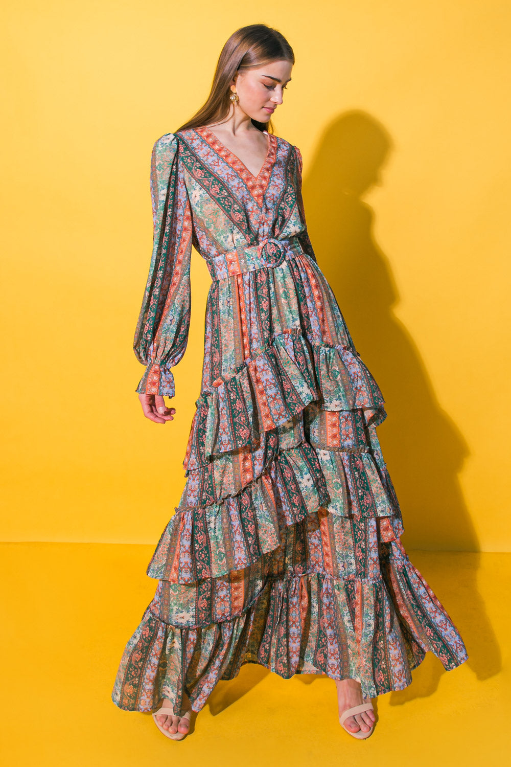 WORK OF ART WOVEN MAXI DRESS