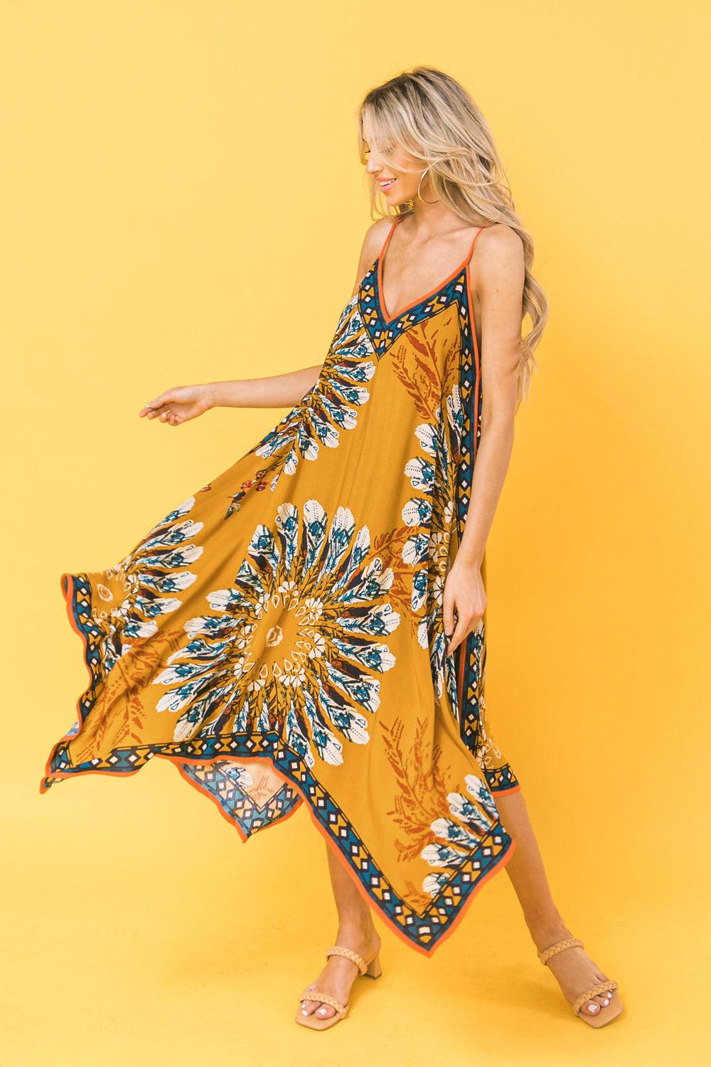 Indulge in elegance with our YOU FOUND MY HEART HANKY DRESS. This luxurious printed woven dress features a unique hanky hemline, adding a touch of artistry to your wardrobe. Its flowing silhouette exudes grace and sophistication, making it perfect for any occasion. Treat yourself to this exquisite piece today.