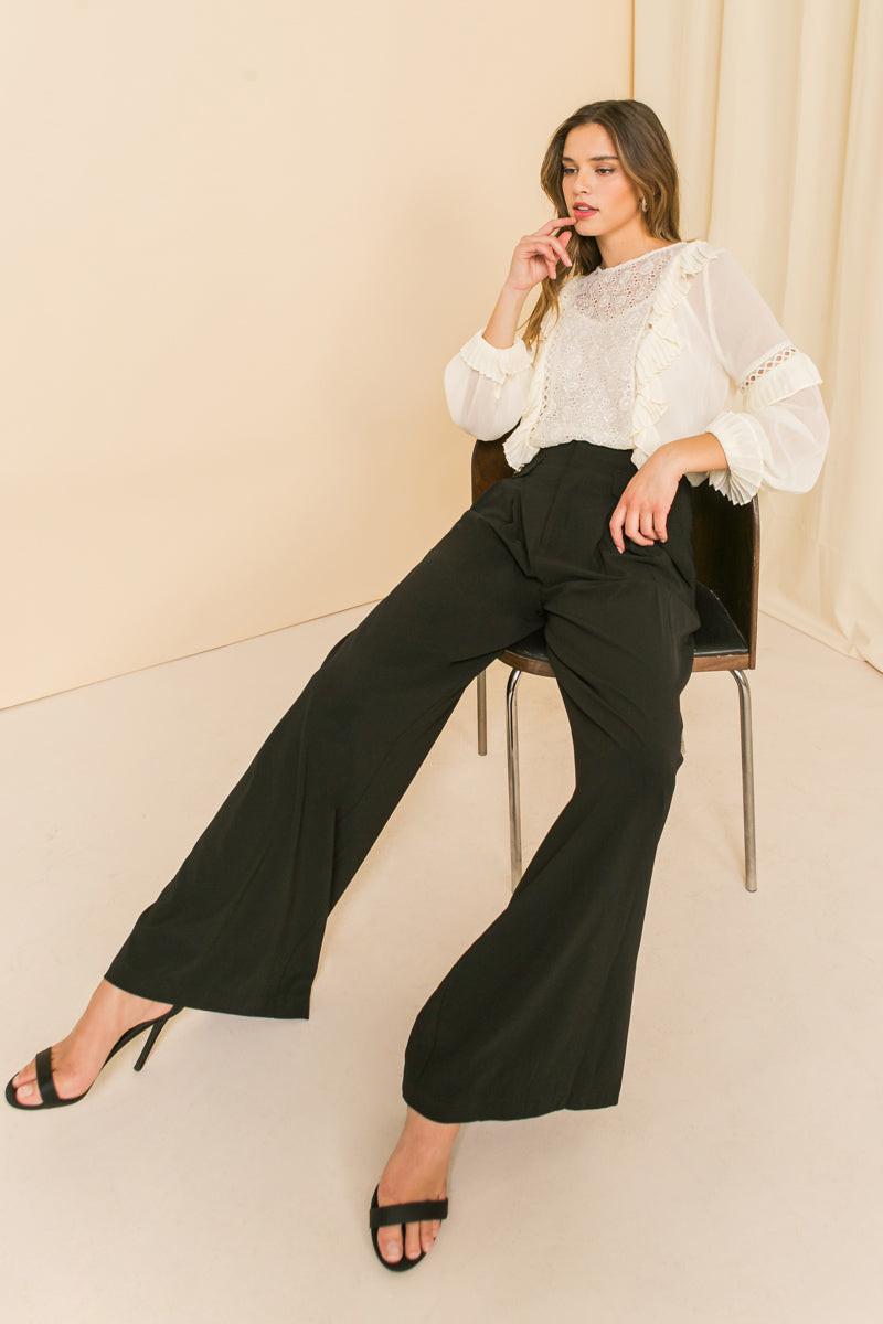 HIGH EXPECTATIONS KNIT EYELET TOP - Flying Tomato - TOPS - Champagne & Strawberry