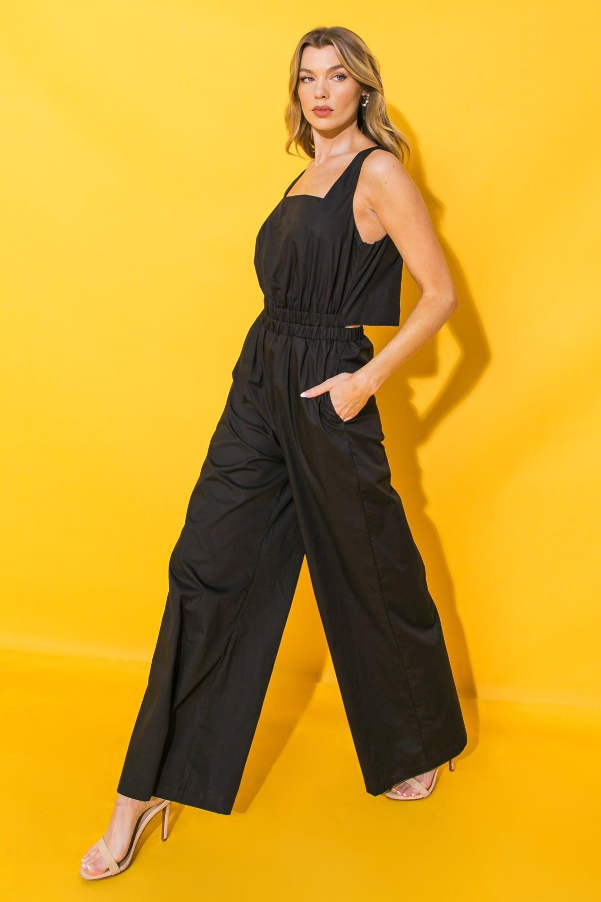 LIFE WITH YOU POPLIN JUMPSUIT.