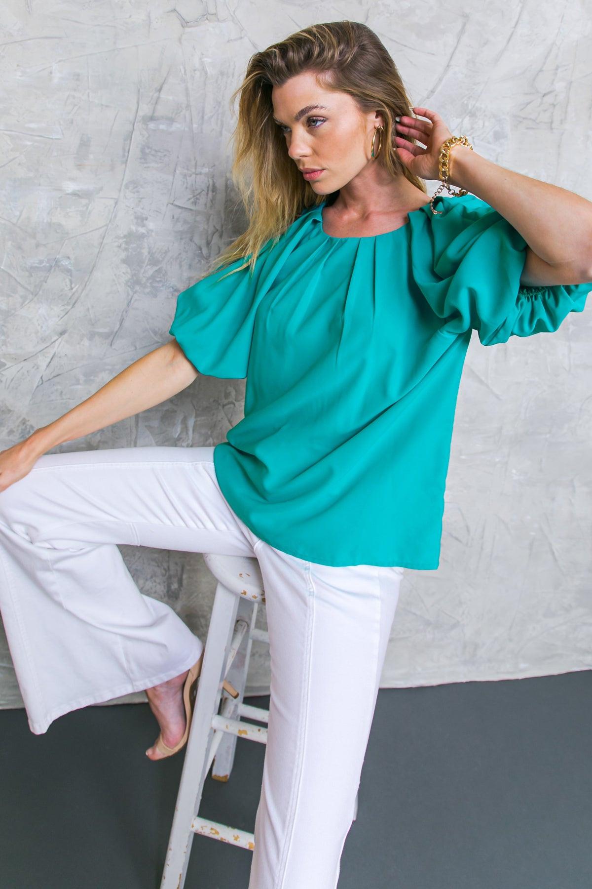 LOVED ALWAYS WOVEN TOP.
