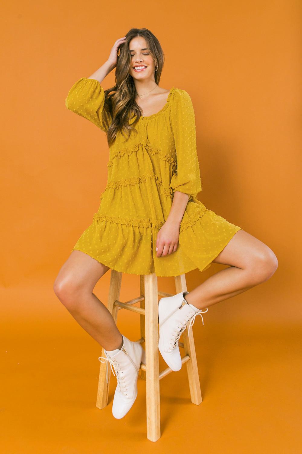 FROM MY PERSPECTIVE WOVEN MINI DRESS.