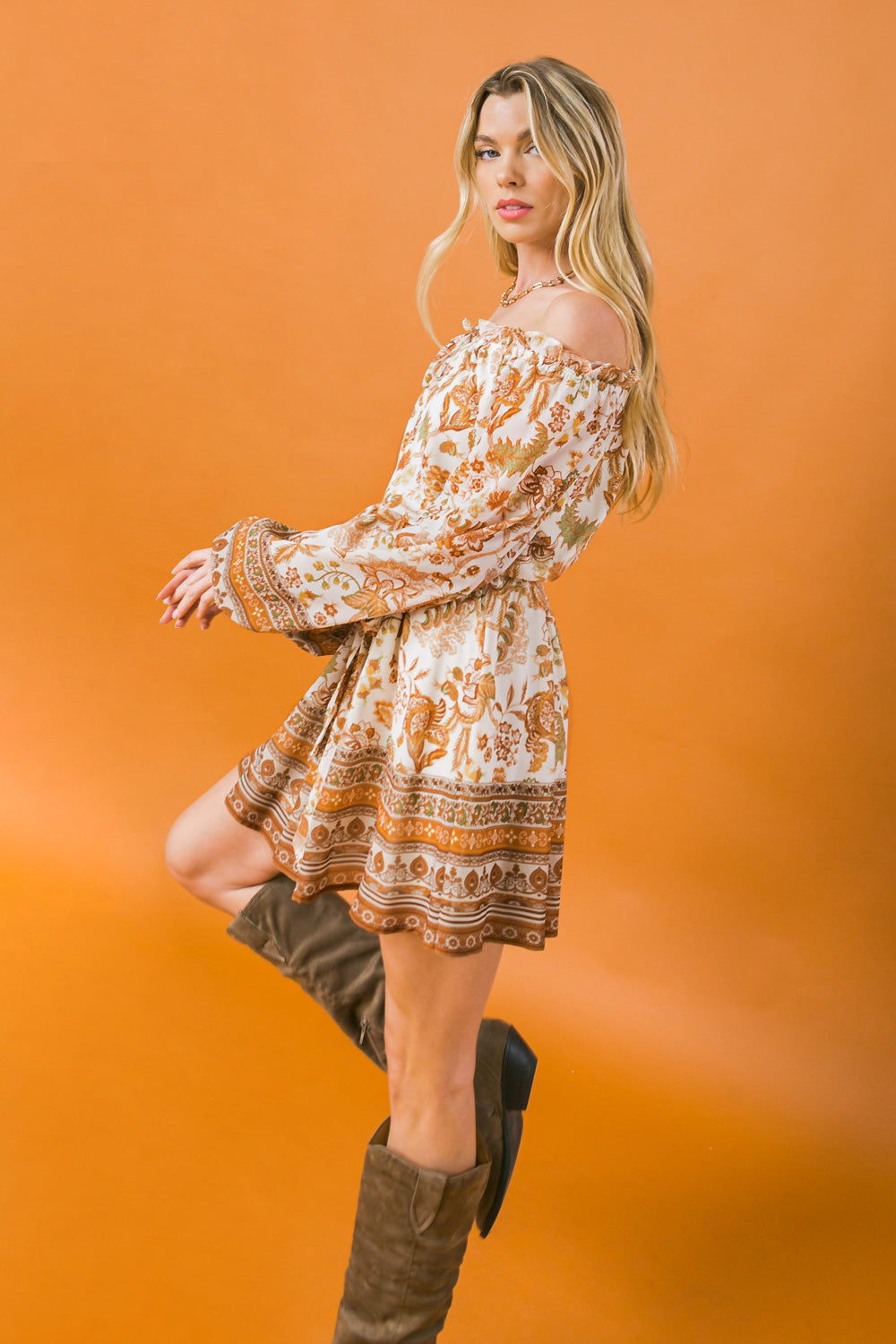 LASTING WORDS WOVEN MINI DRESS