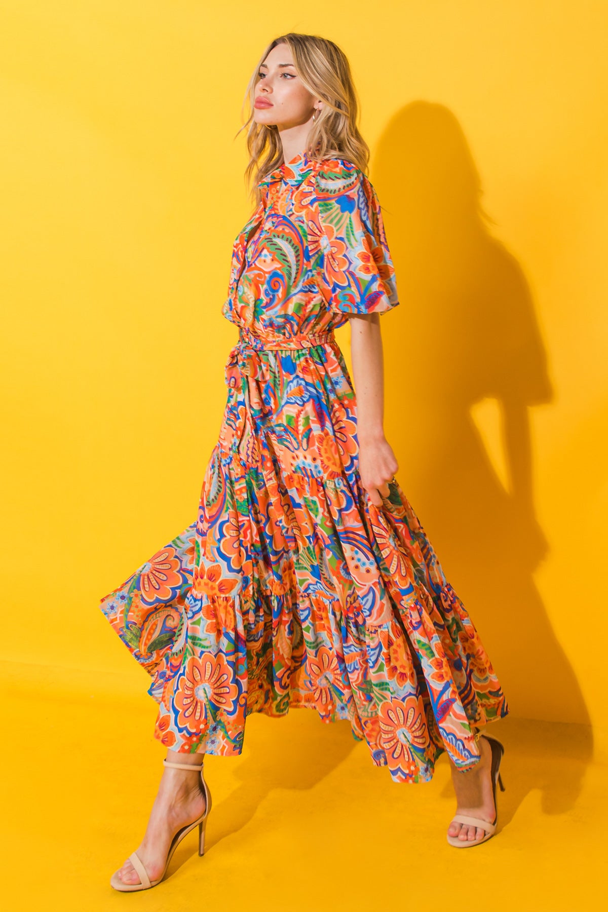 LET'S REWIND WOVEN ANKLE DRESS
