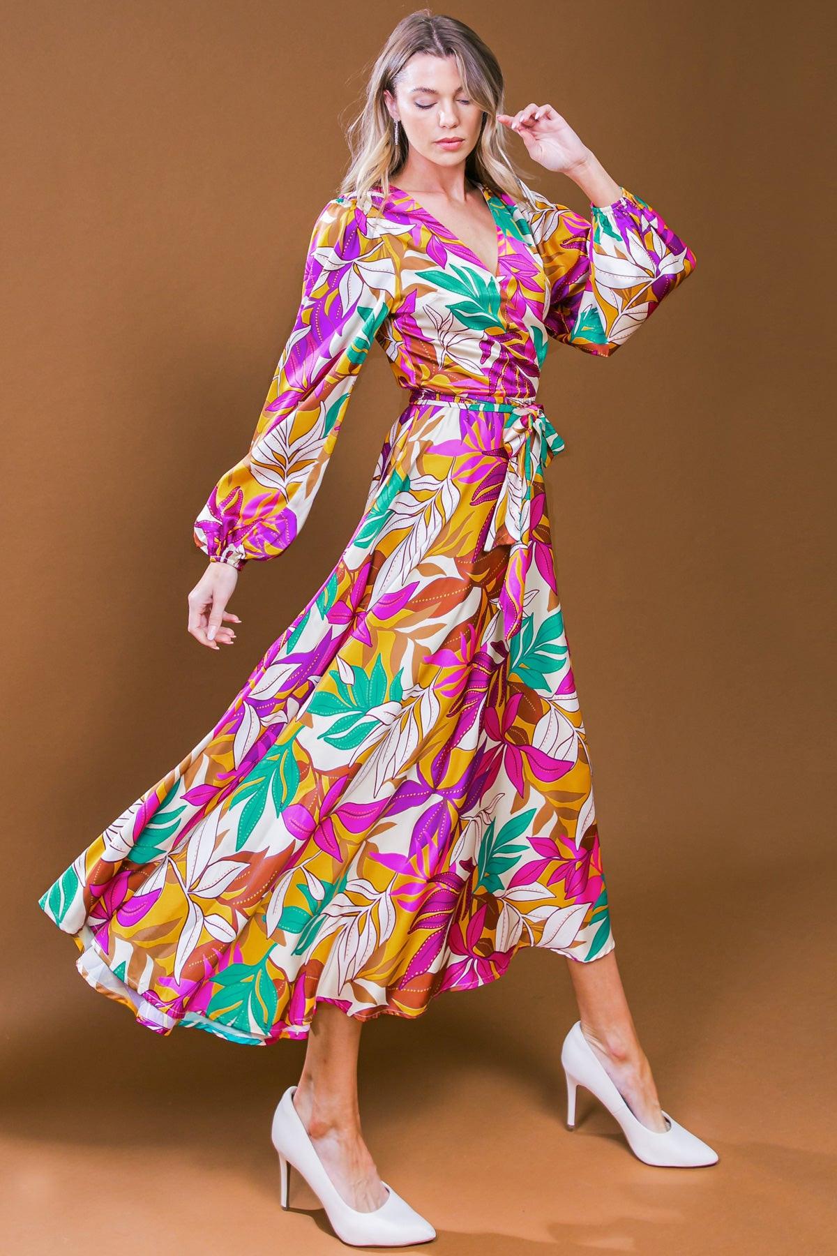 CAREFREE CONFIDENCE WOVEN MIDI DRESS.