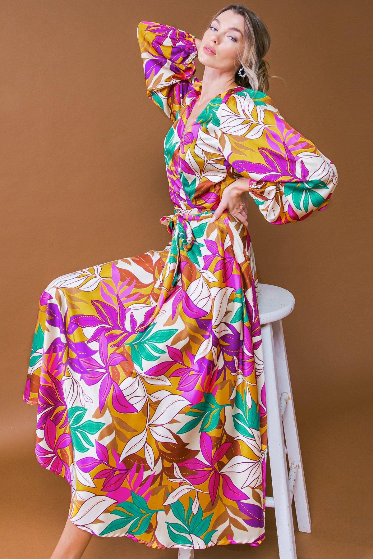 CAREFREE CONFIDENCE WOVEN MIDI DRESS.
