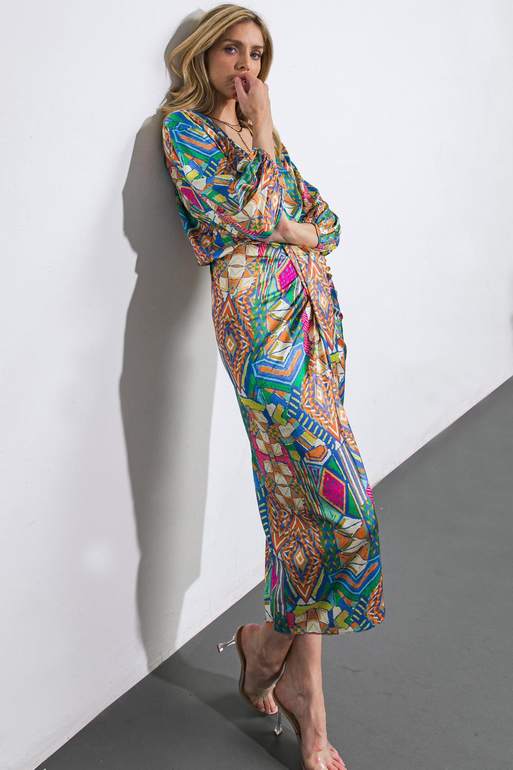 NOTHING'S CHANGED WOVEN MIDI DRESS.