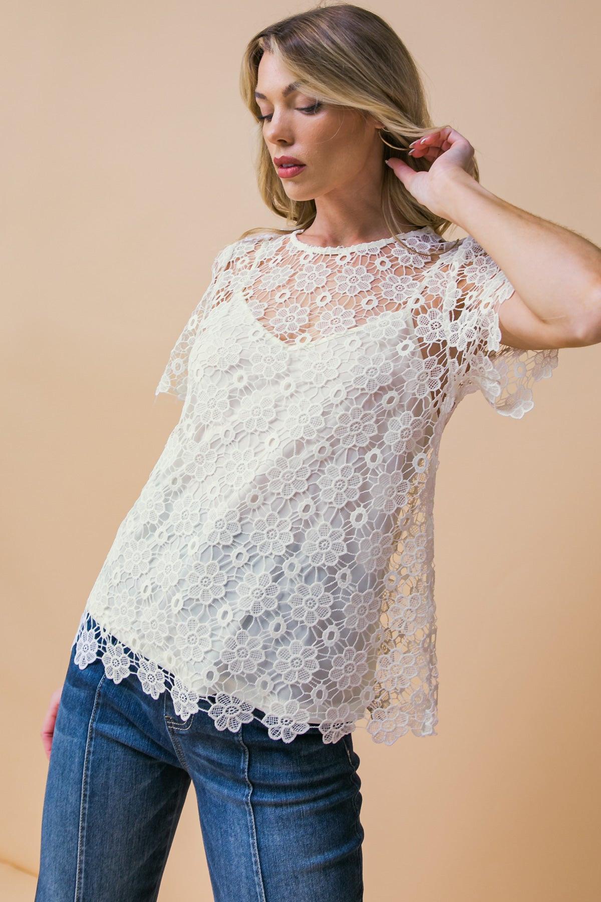 MELT MY HEART LACE TOP.