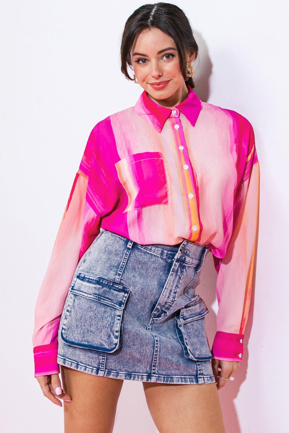 TAKE THE LEAD WOVEN TOP.