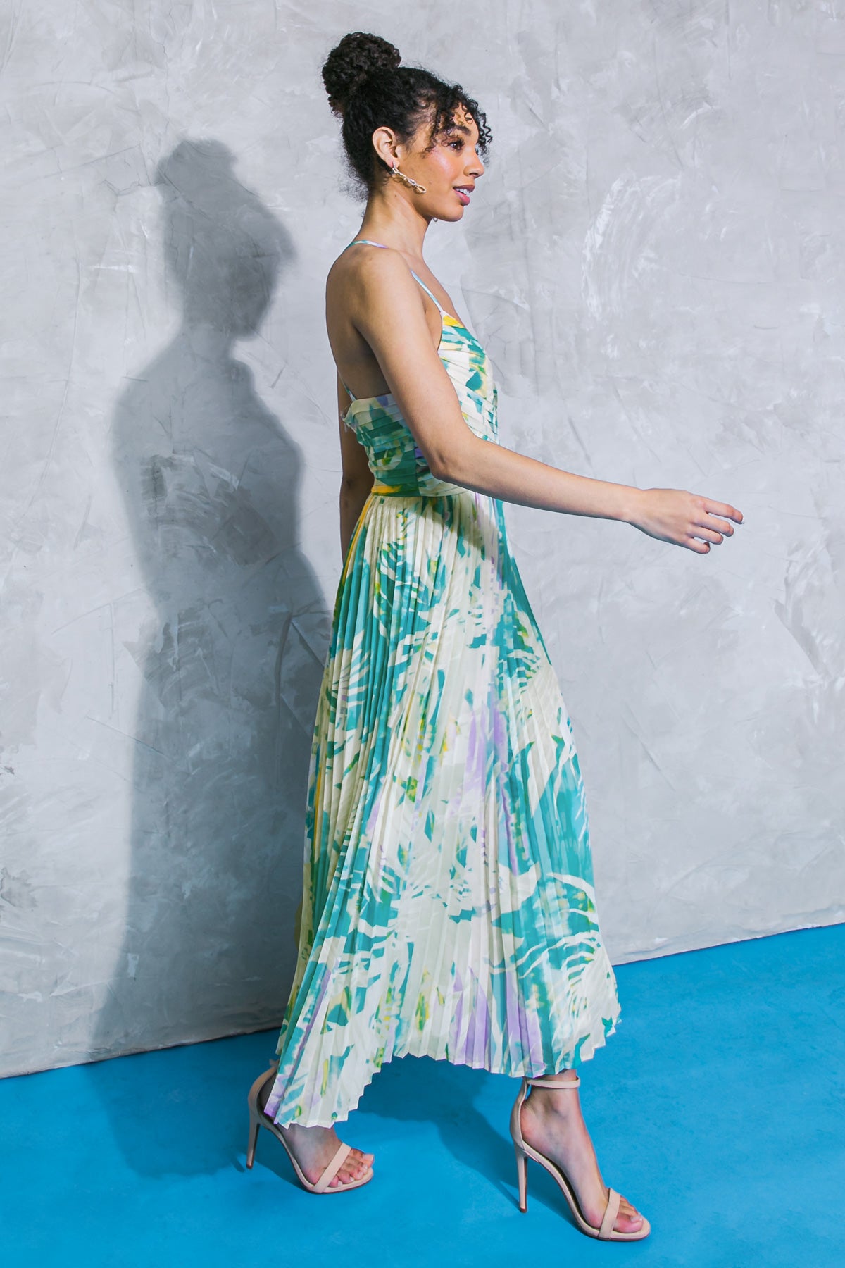 HEADING TO PARADISE WOVEN MIDI DRESS