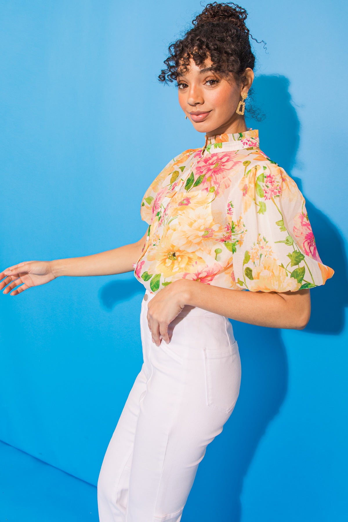 HOP BACK TO IT WOVEN TOP