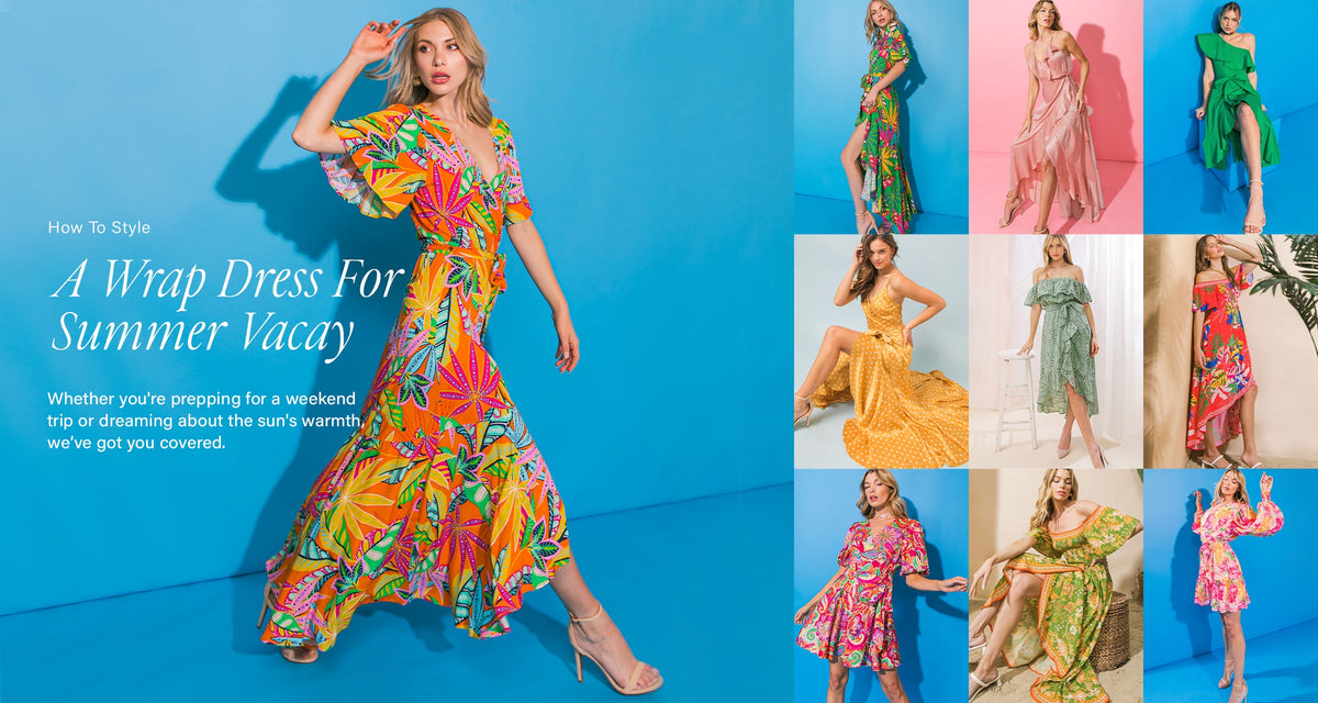 How to style a wrap dress for summer vacay.