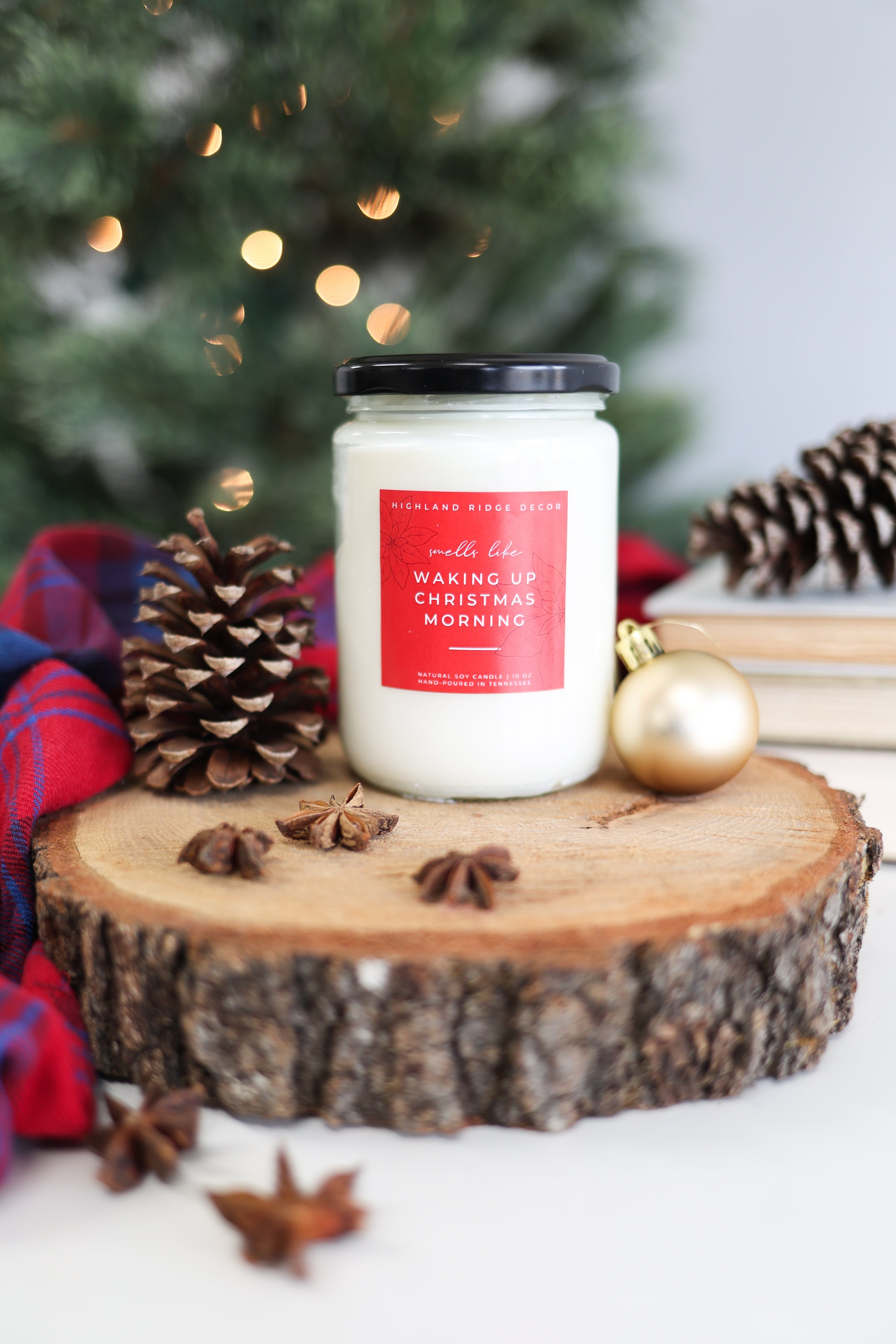 "Waking Up Christmas Morning" Hand-Poured Soy Candle - Warm Gingerbread