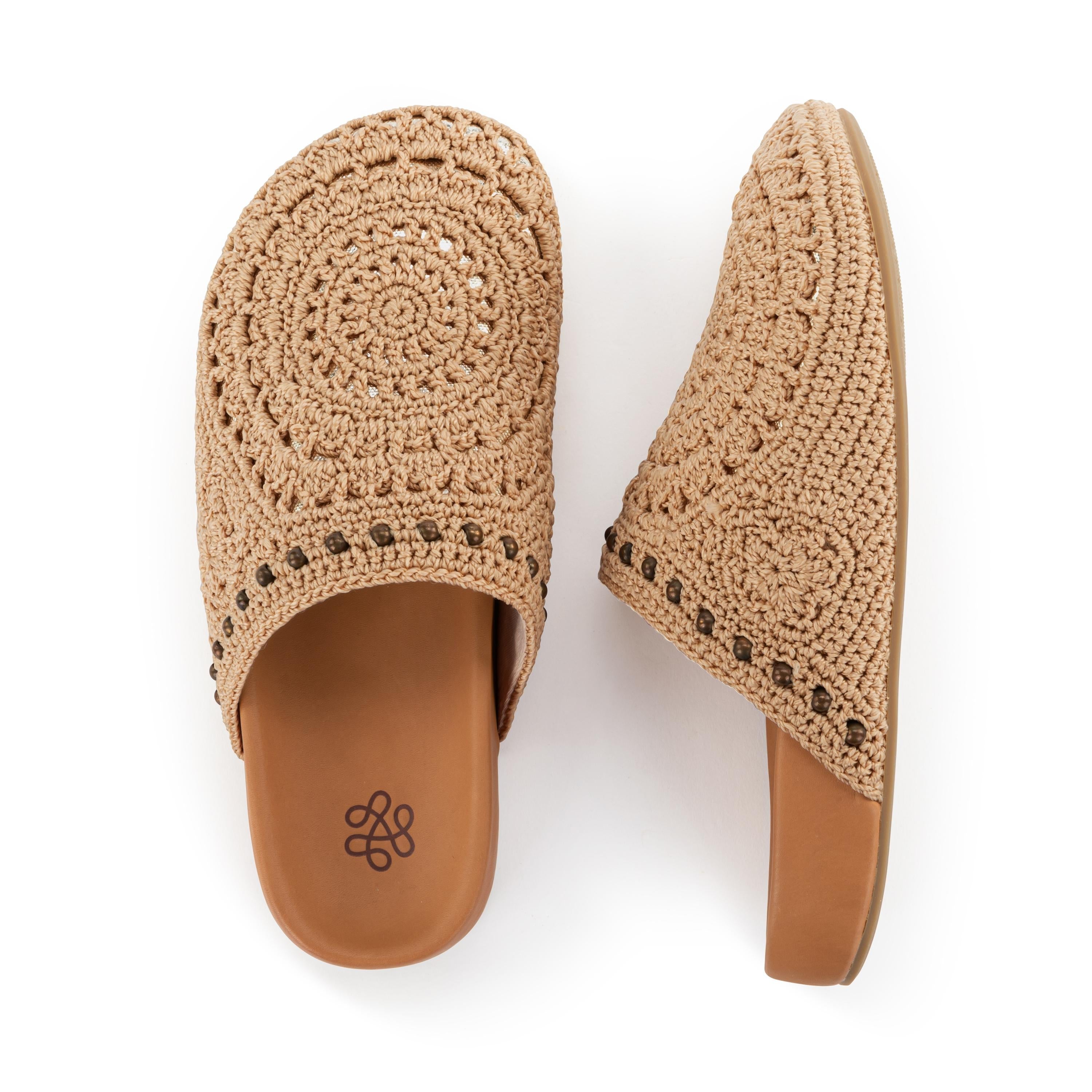 Bolinas Clog - Hand Crochet - Bamboo Medallion
