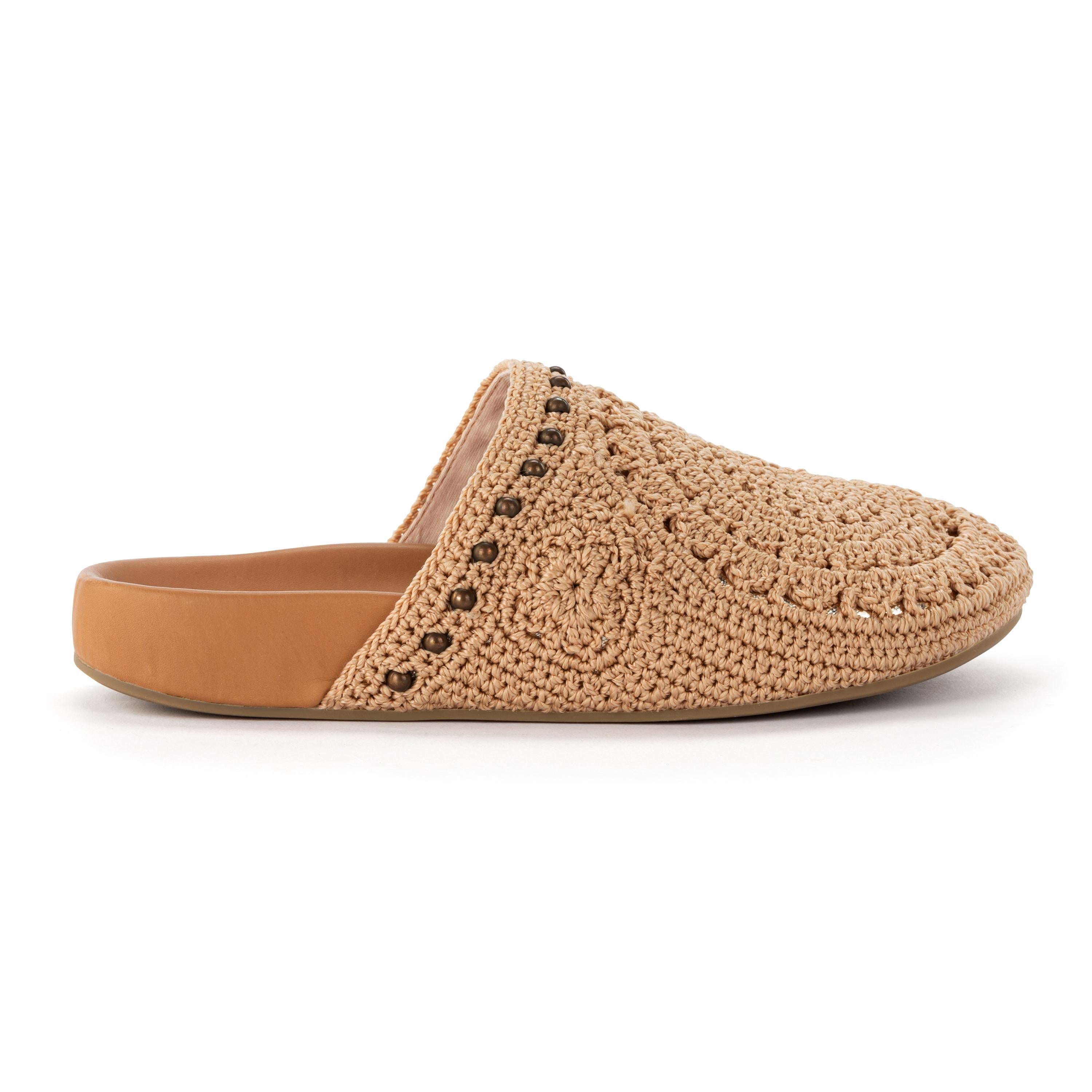 Bolinas Clog - Hand Crochet - Bamboo Medallion