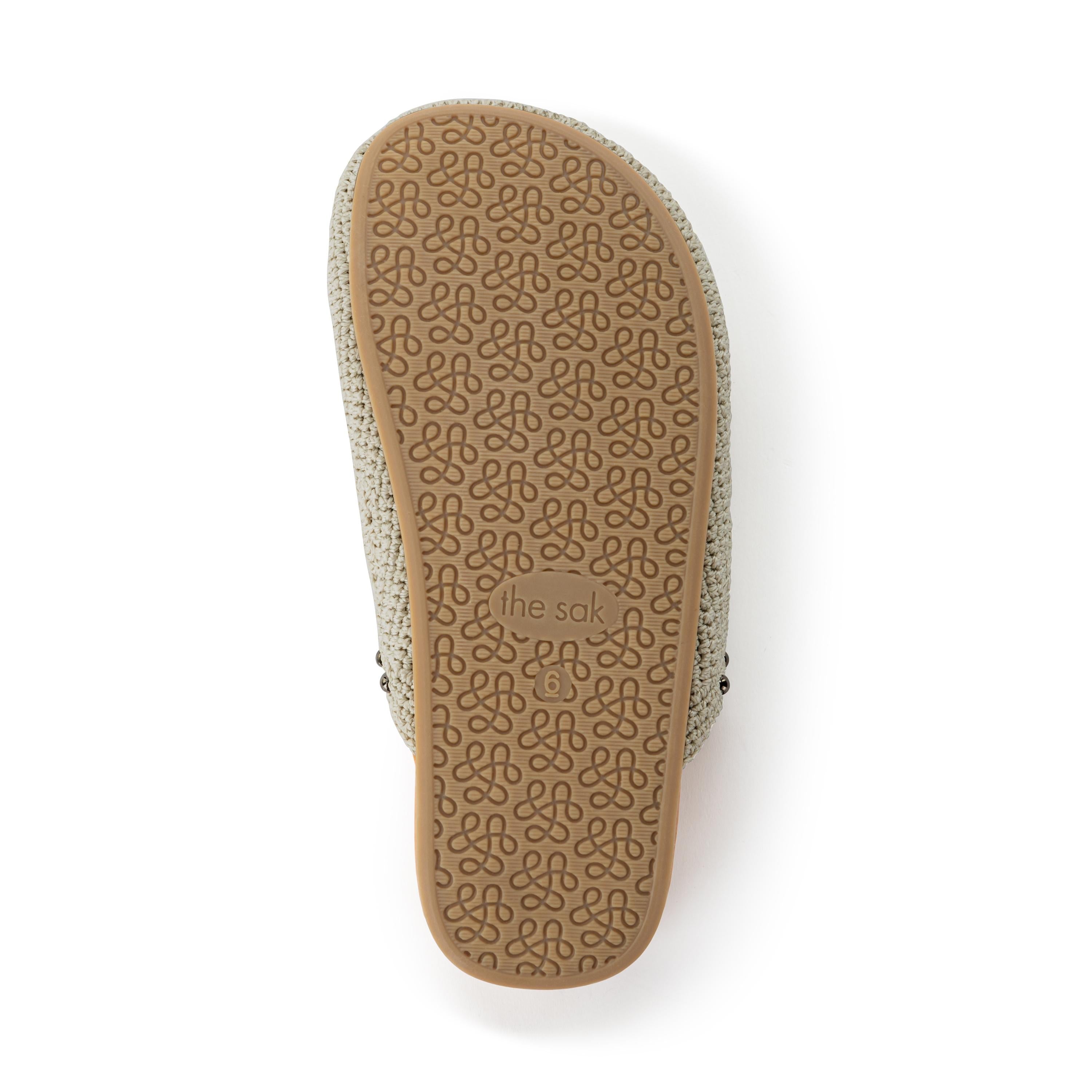 Bolinas Clog - Hand Crochet - Natural Grey Medallion