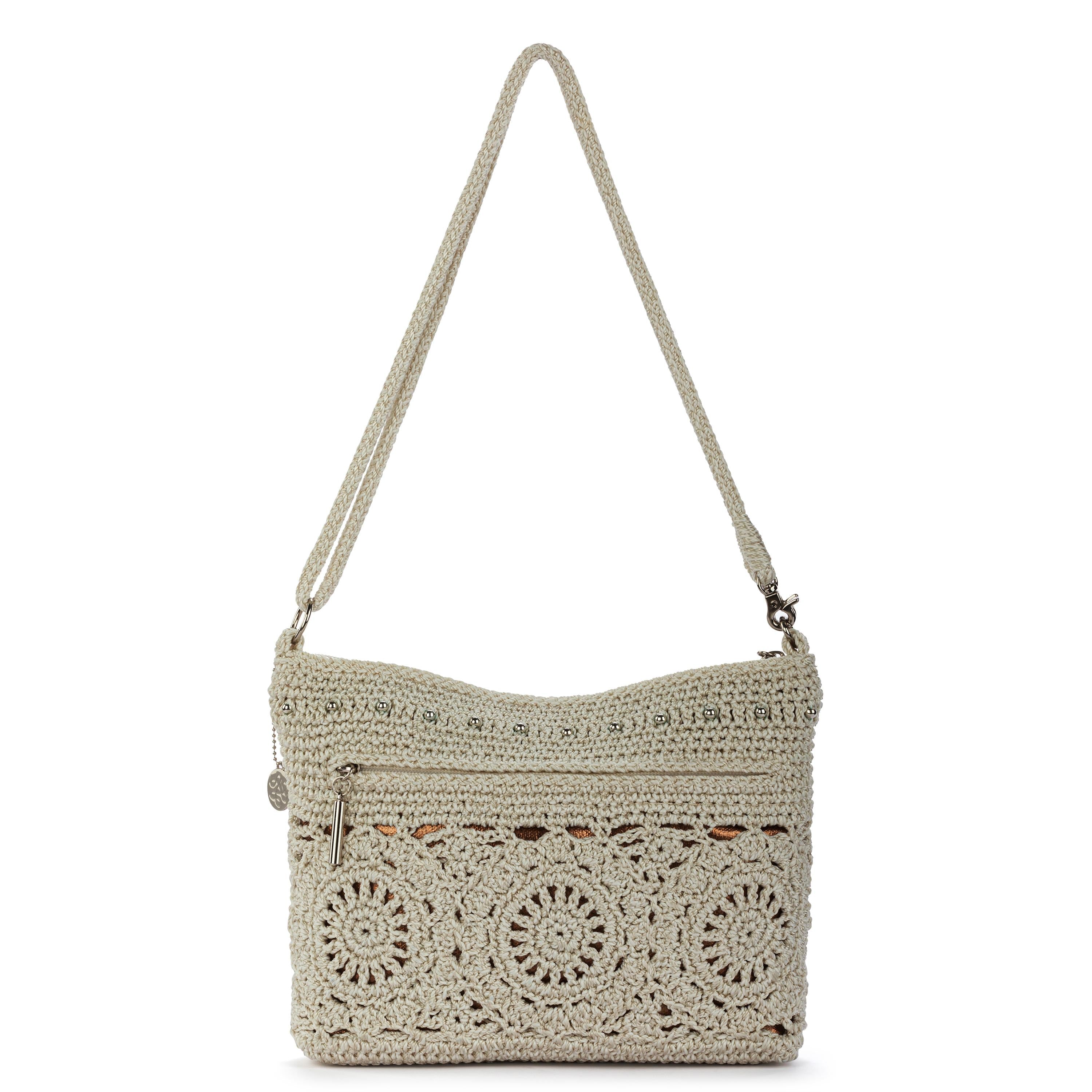 Lumi Crossbody - Hand Crochet - Natural Grey Medallion