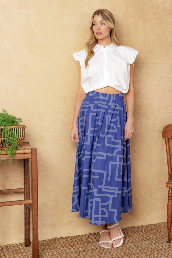 LEAVES OF TOMORROW WOVEN MIDI SKIRT.