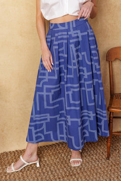 LEAVES OF TOMORROW WOVEN MIDI SKIRT.