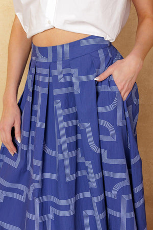 LEAVES OF TOMORROW WOVEN MIDI SKIRT.