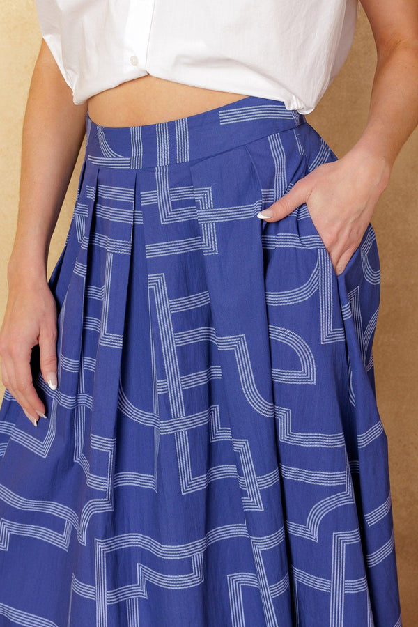 LEAVES OF TOMORROW WOVEN MIDI SKIRT.