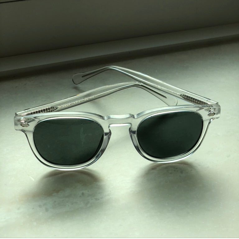 Clear Acetate Polarized Square Sunglass - Benson