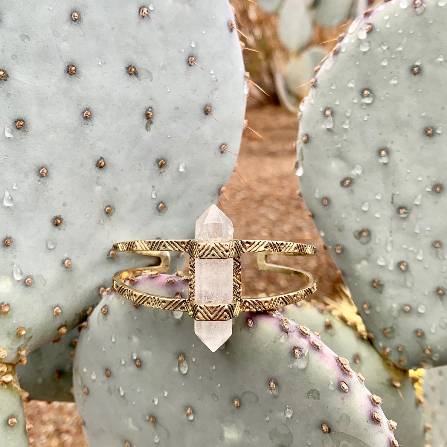 Crystal Cuff Bracelet | Gold