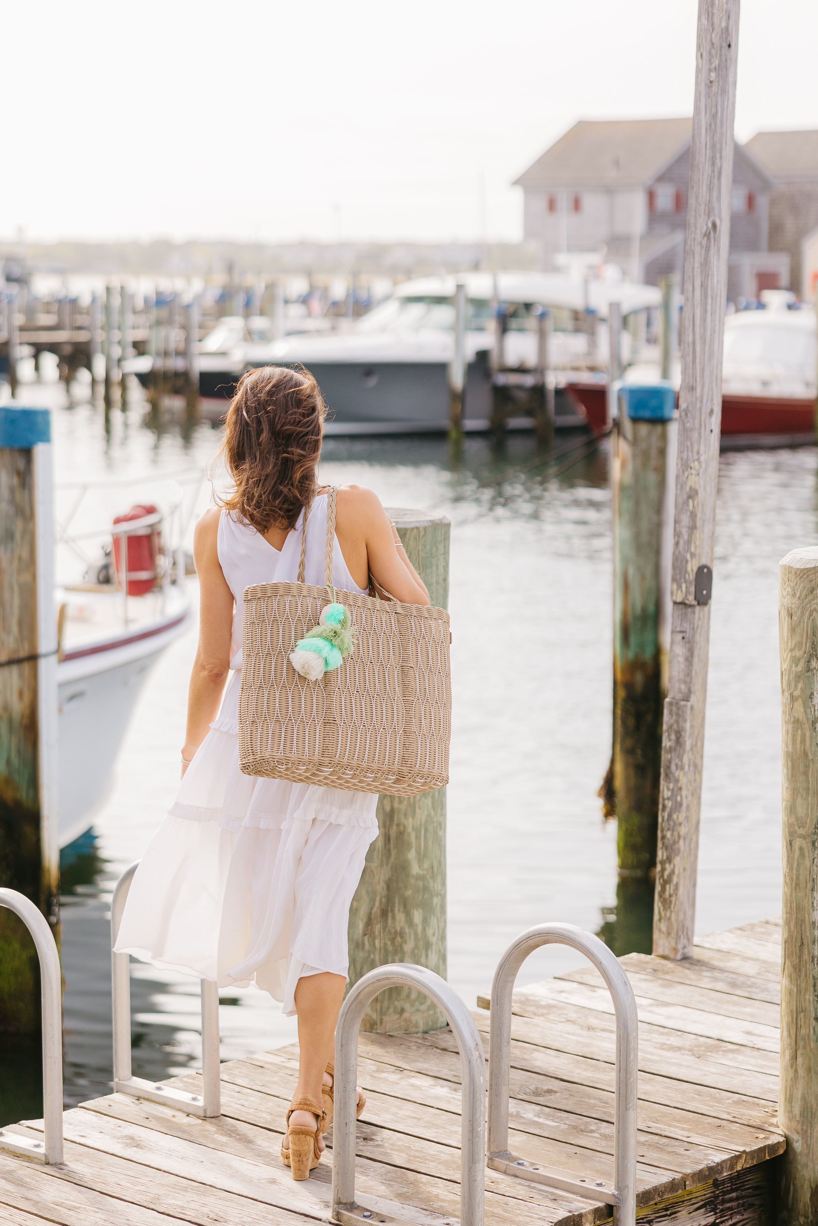 Sand Mesh Citron Tote