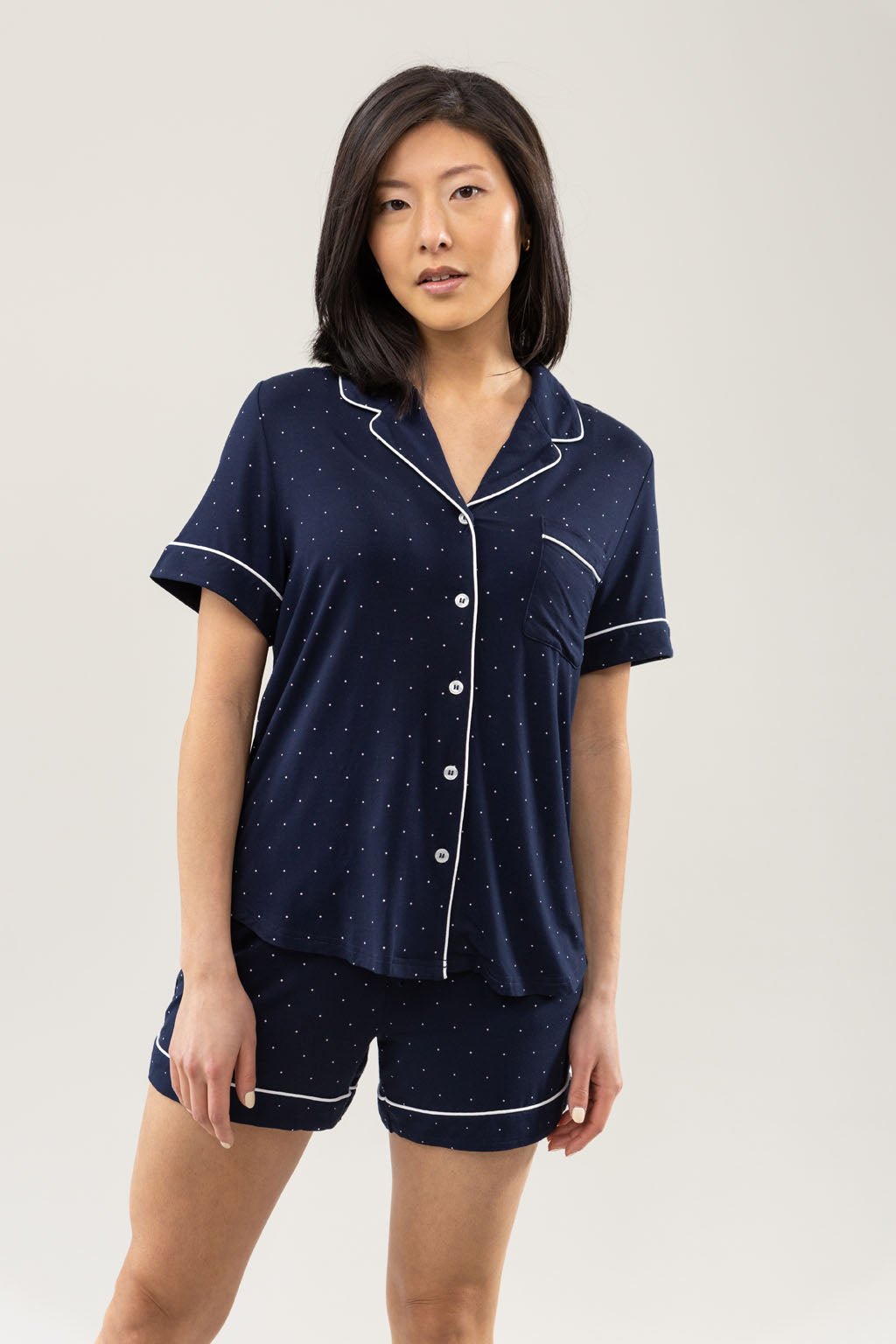 Women's Stretch-Knit Short Sleeve Bamboo Pajama Set