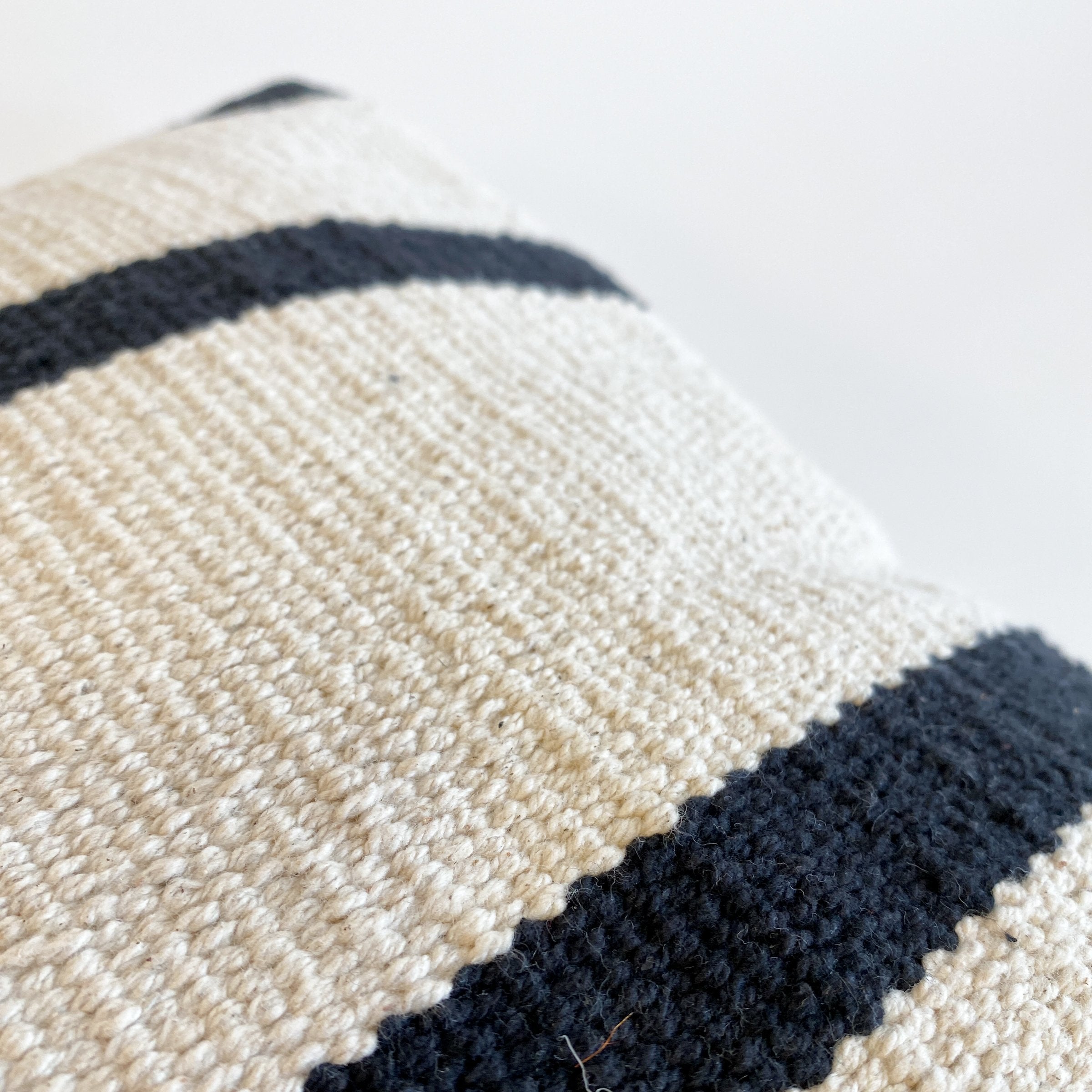 Chanda Handwoven Black and Cream Pillow