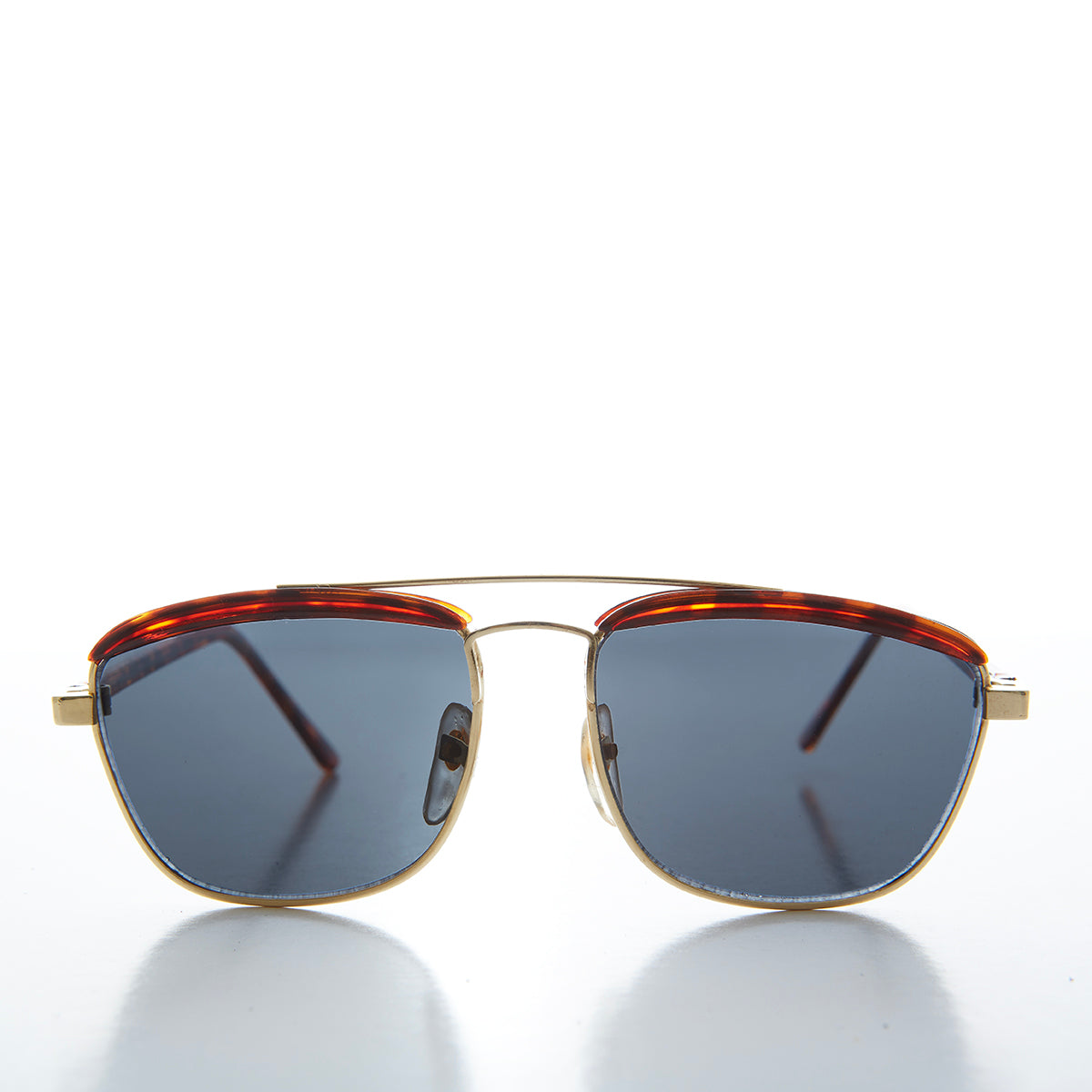 Unisex Gold Brow Bar Vintage Sunglasses - Albie