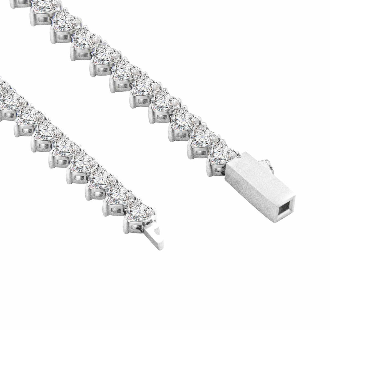 BG399W B.Tiff 4mm Heart Tennis Bracelet - Thin