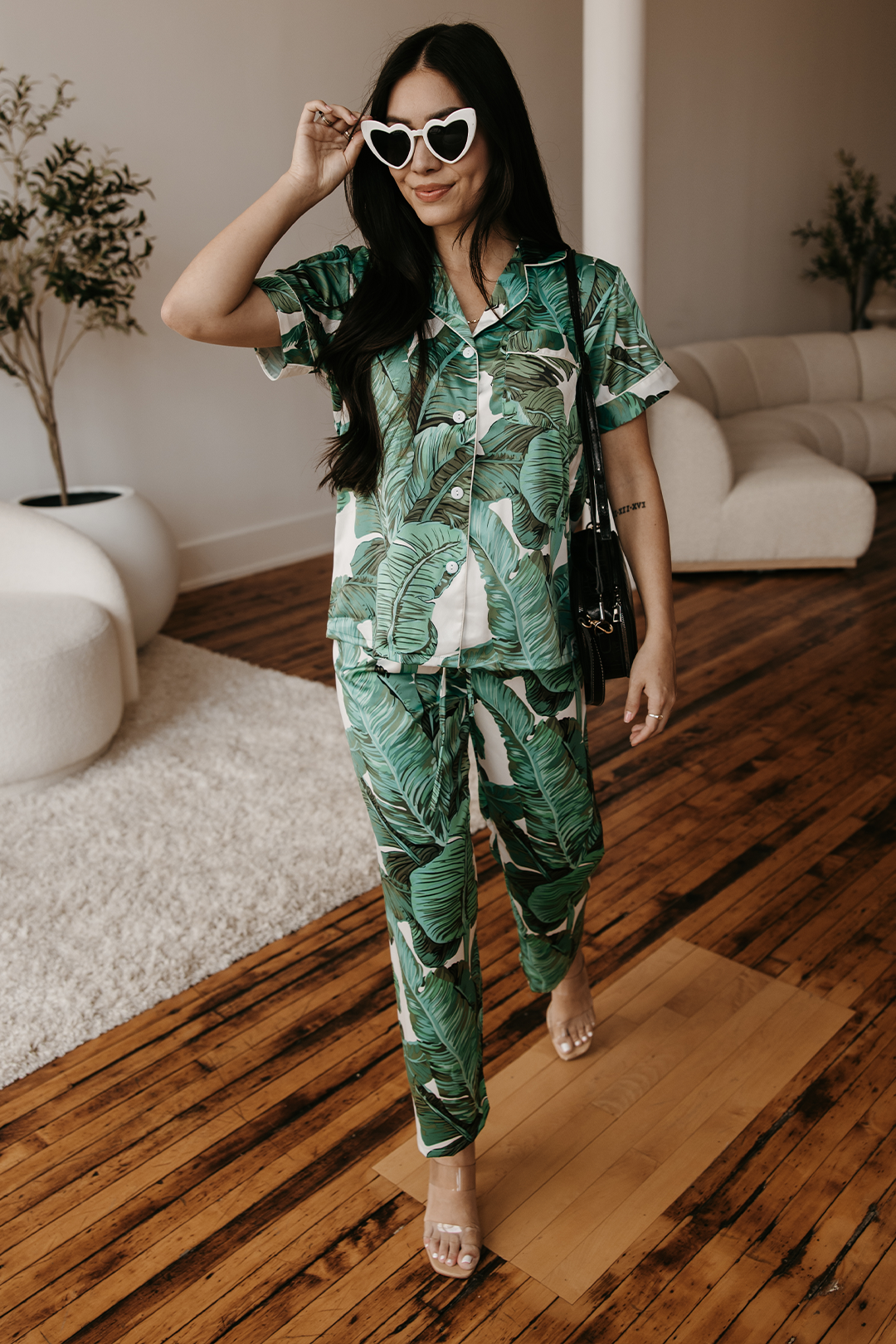 Green Banana Leaf Pants set