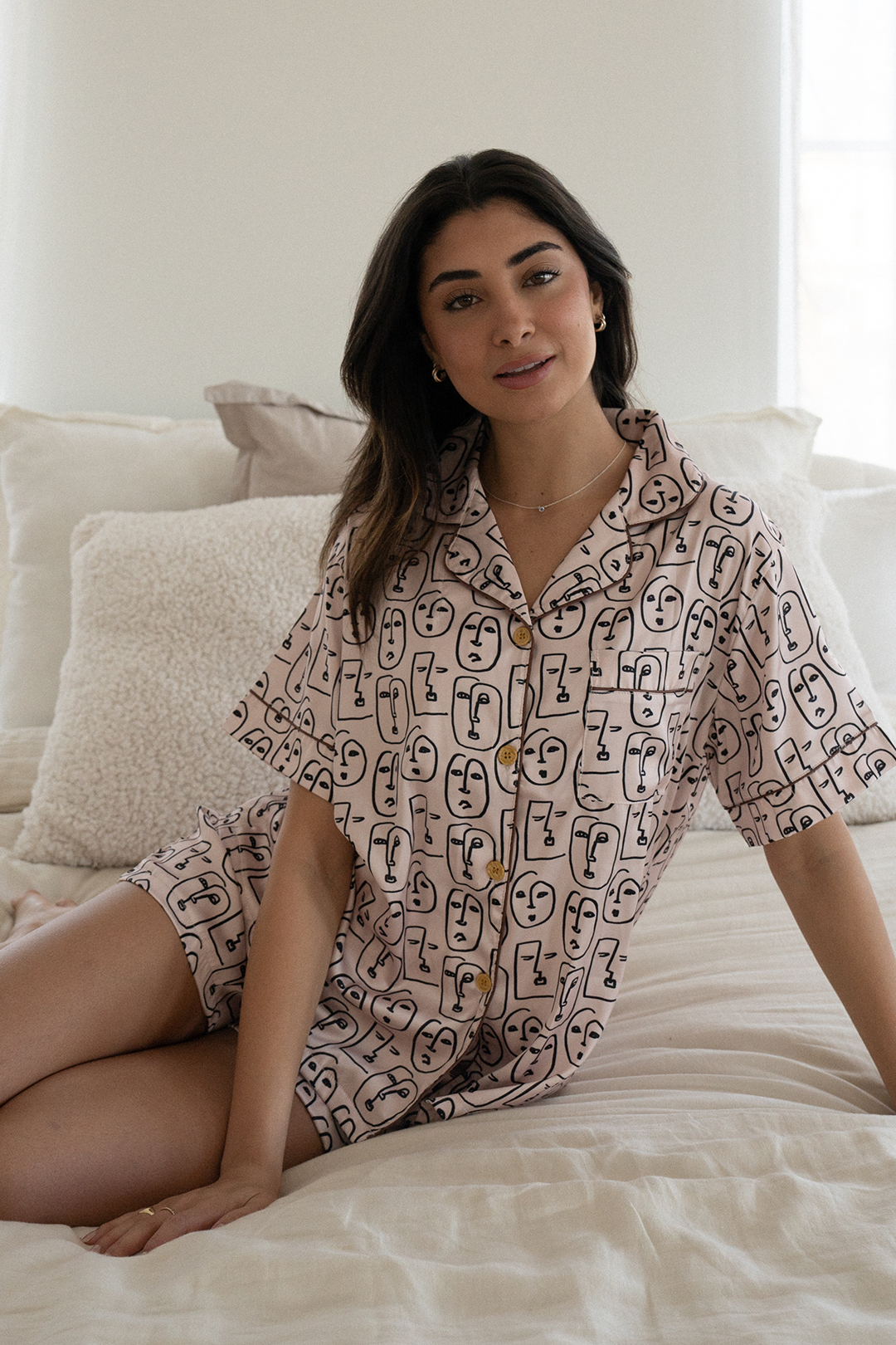 Boho Faces Satin Pajamas