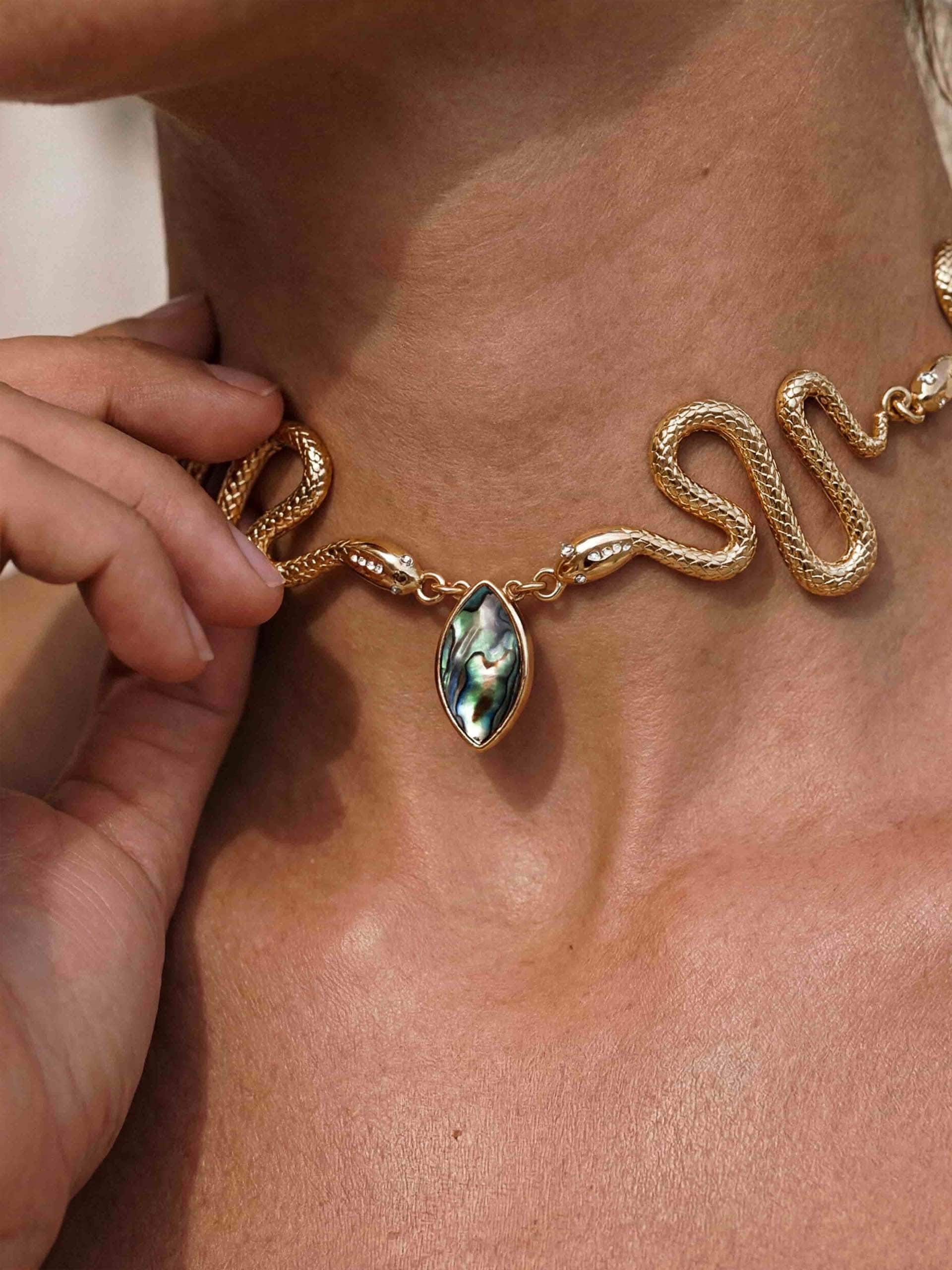 Abalone Serpentina Snake Choker.