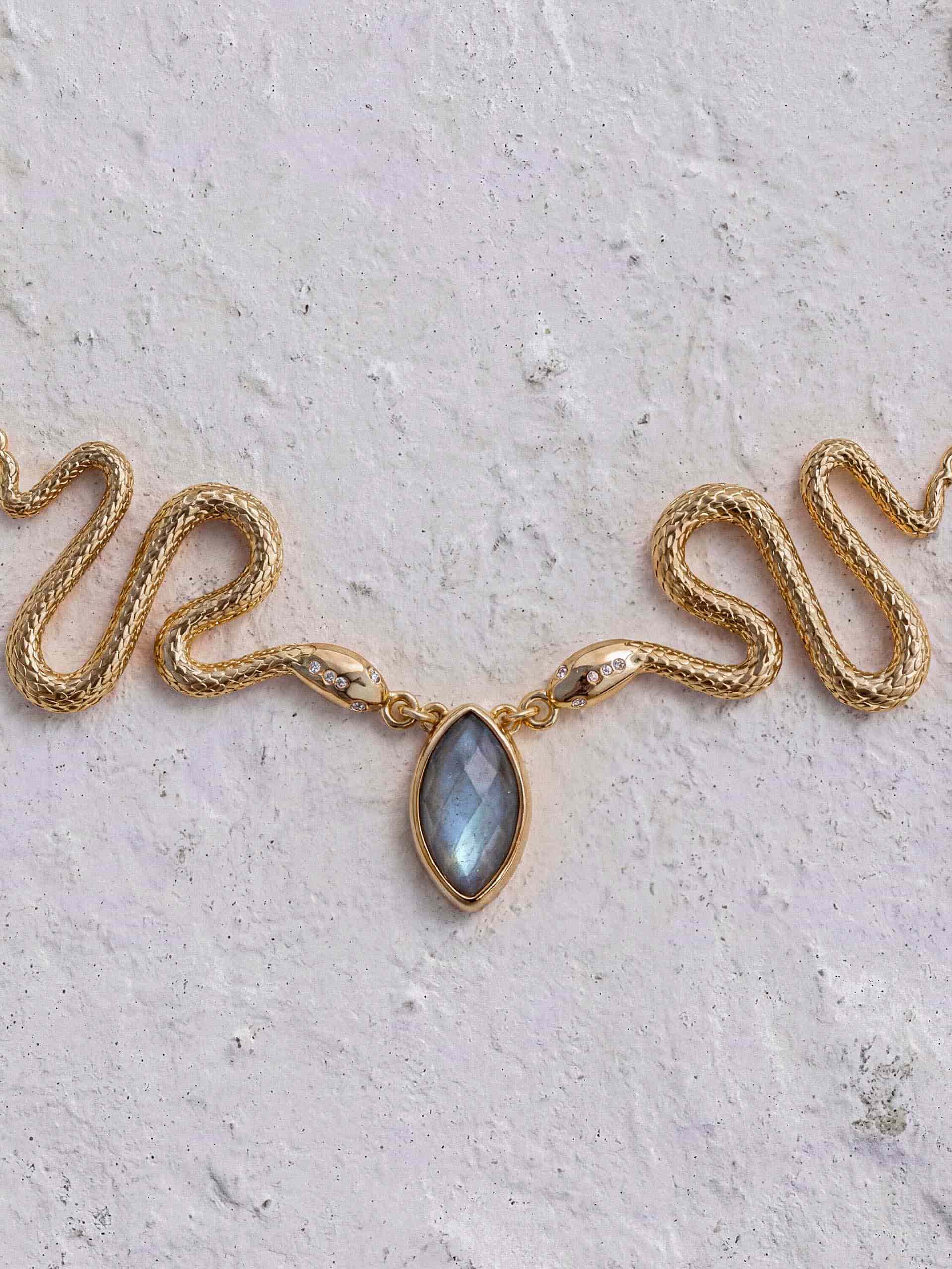 Mother of Pearl Serpentina Snake Choker.