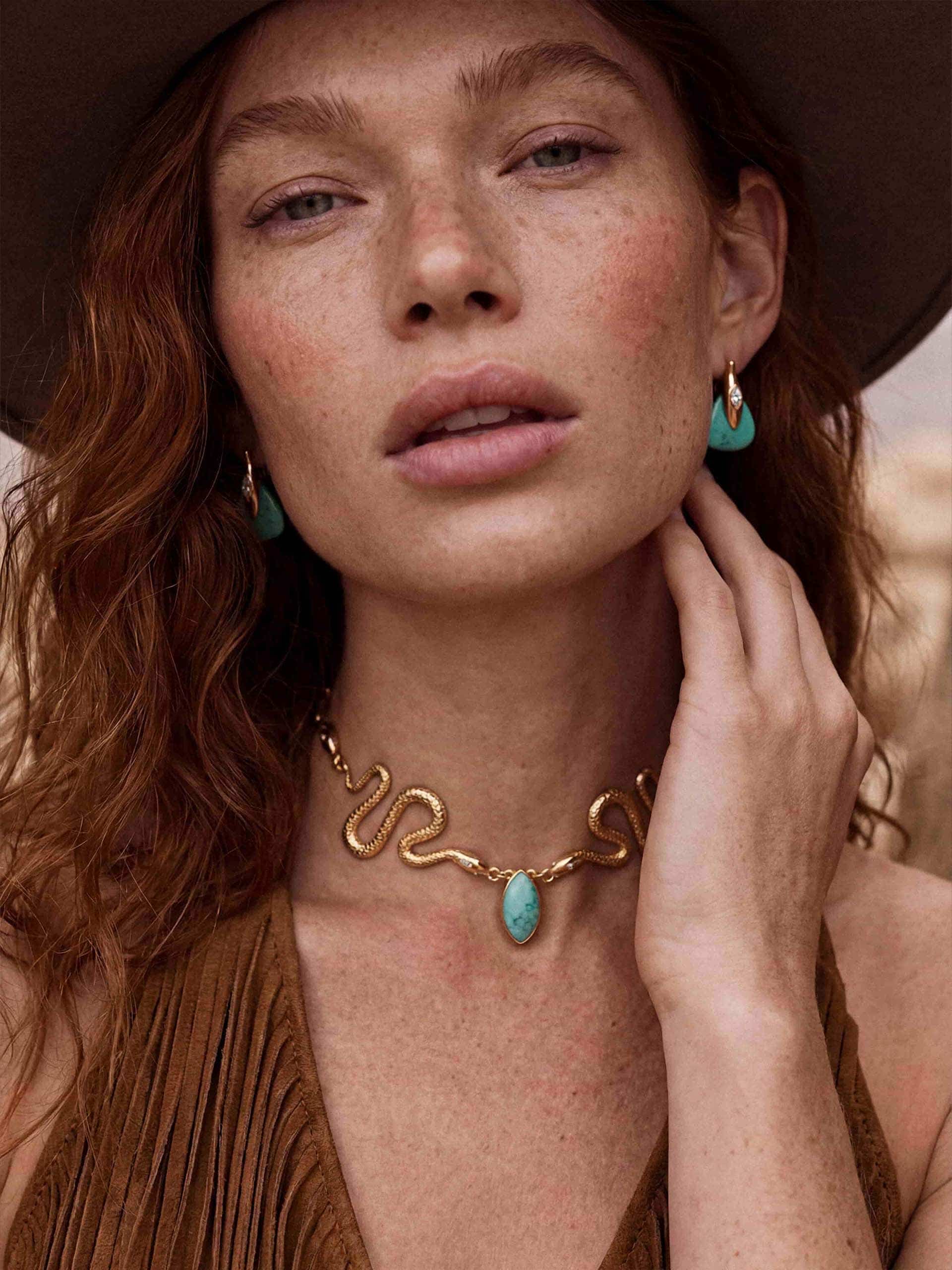 Turquoise Serpentina Snake Choker.