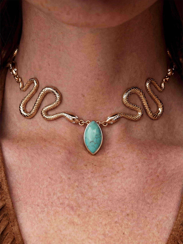 Turquoise Serpentina Snake Choker.